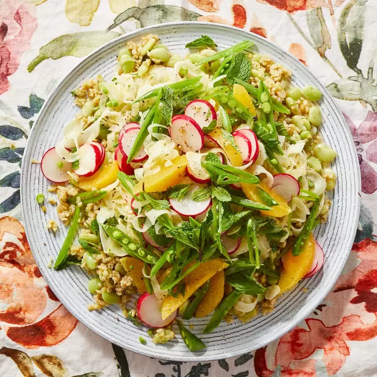  Orange-Mint Freekeh Salad with Lima Beans